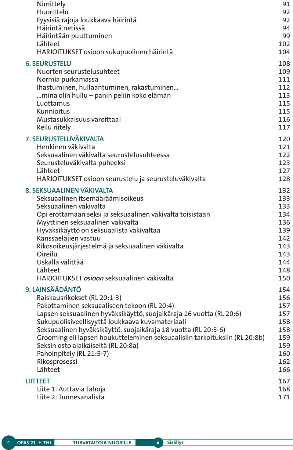 Mustasukkaisuus varoittaa! 116 Reilu riitely 117 7.