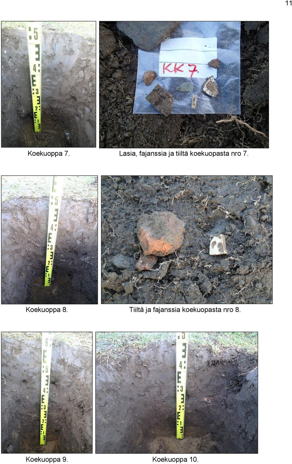 koekuopasta nro 7. Koekuoppa 8.