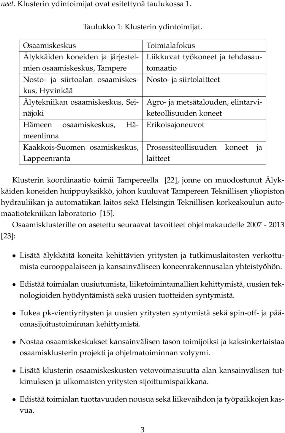 Kaakkois-Suomen osamiskeskus, Lappeenranta Toimialafokus Liikkuvat työkoneet ja tehdasautomaatio Nosto- ja siirtolaitteet Agro- ja metsätalouden, elintarviketeollisuuden koneet Erikoisajoneuvot
