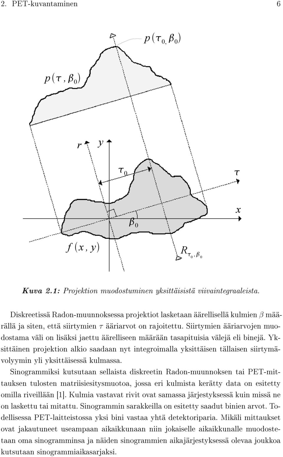 Siirtymien ääriarvojen muodostama väli on lisäksi jaettu äärelliseen määrään tasapituisia välejä eli binejä.