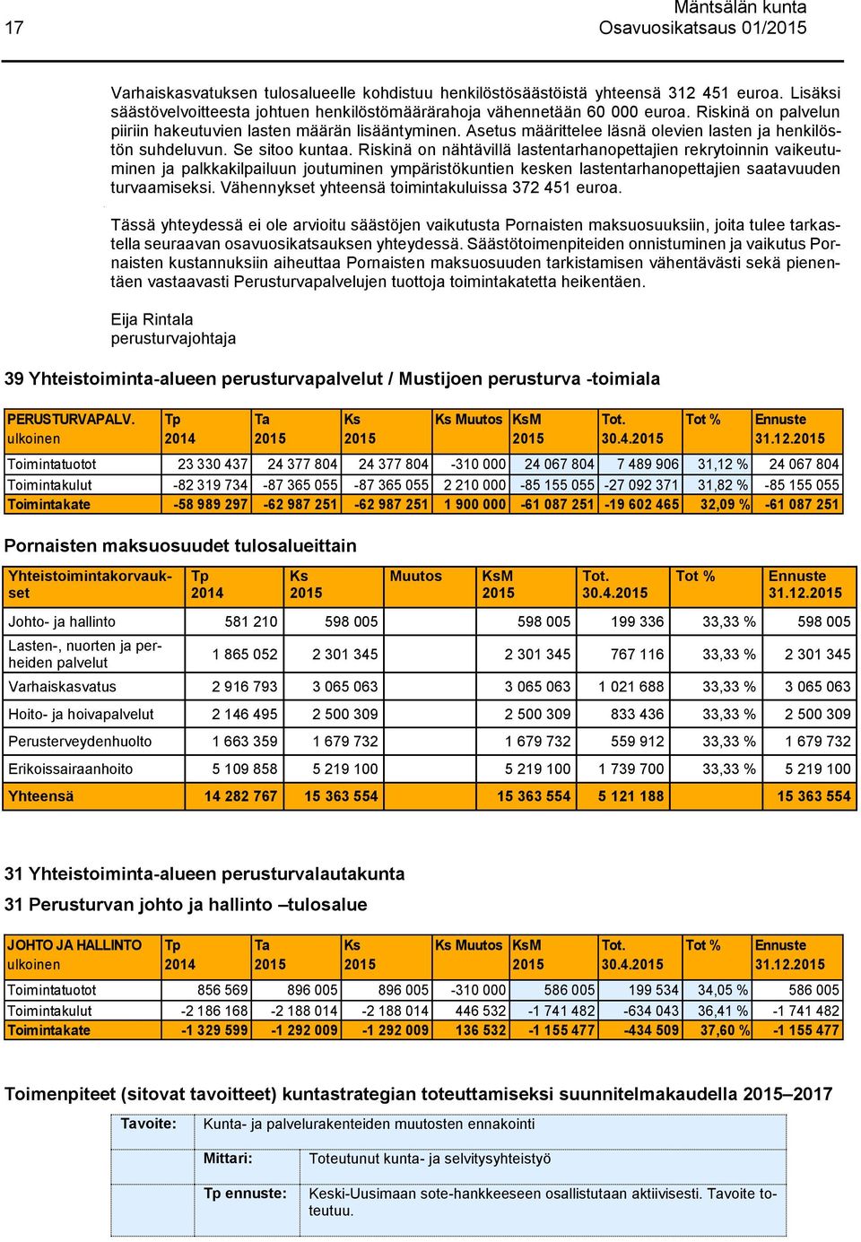 Riskinä on nähtävillä lastentarhanopettajien rekrytoinnin vaikeutuminen ja palkkakilpailuun joutuminen ympäristökuntien kesken lastentarhanopettajien saatavuuden turvaamiseksi.