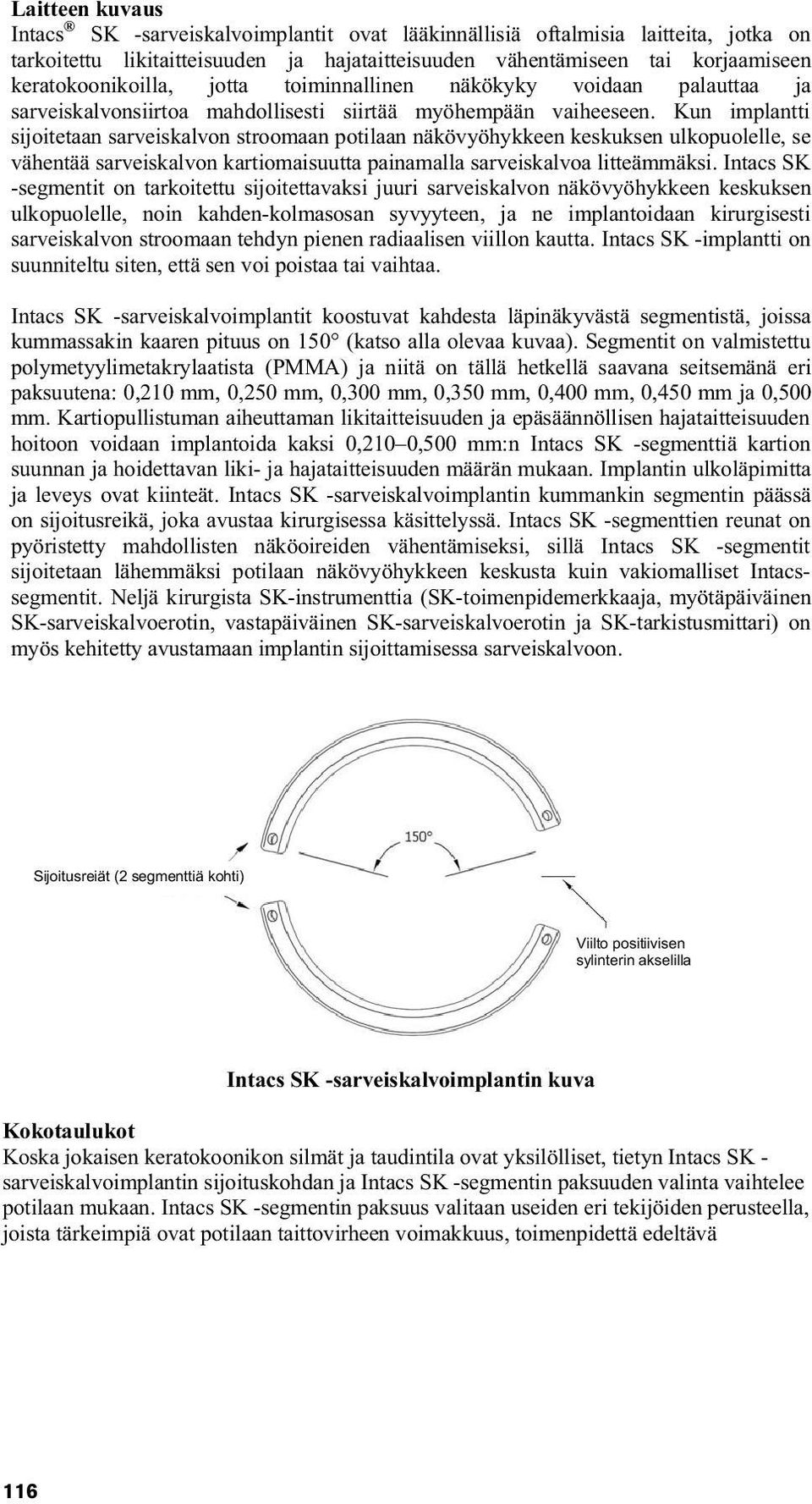 Kun implantti sijoitetaan sarveiskalvon stroomaan potilaan näkövyöhykkeen keskuksen ulkopuolelle, se vähentää sarveiskalvon kartiomaisuutta painamalla sarveiskalvoa litteämmäksi.