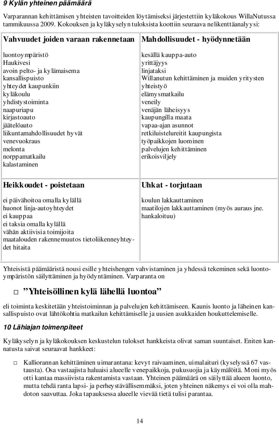 kyläkoulu yhdistystoiminta naapuriapu kirjastoauto jäätelöauto liikuntamahdollisuudet hyvät venevuokraus melonta norppamatkailu kalastaminen Mahdollisuudet - hyödynnetään kesällä kauppa-auto