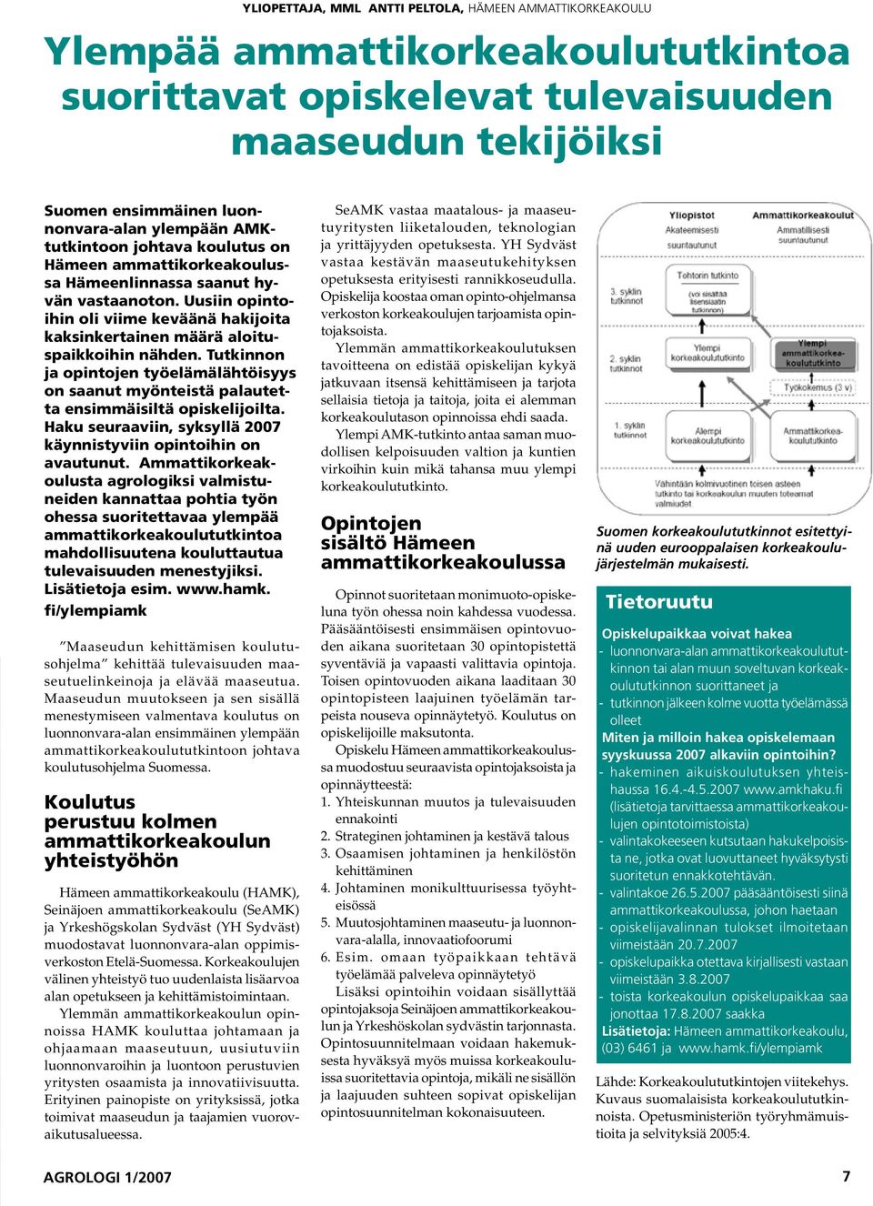 Tutkinnon ja opintojen työelämälähtöisyys on saanut myönteistä palautetta ensimmäisiltä opiskelijoilta. Haku seuraaviin, syksyllä 2007 käynnistyviin opintoihin on avautunut.