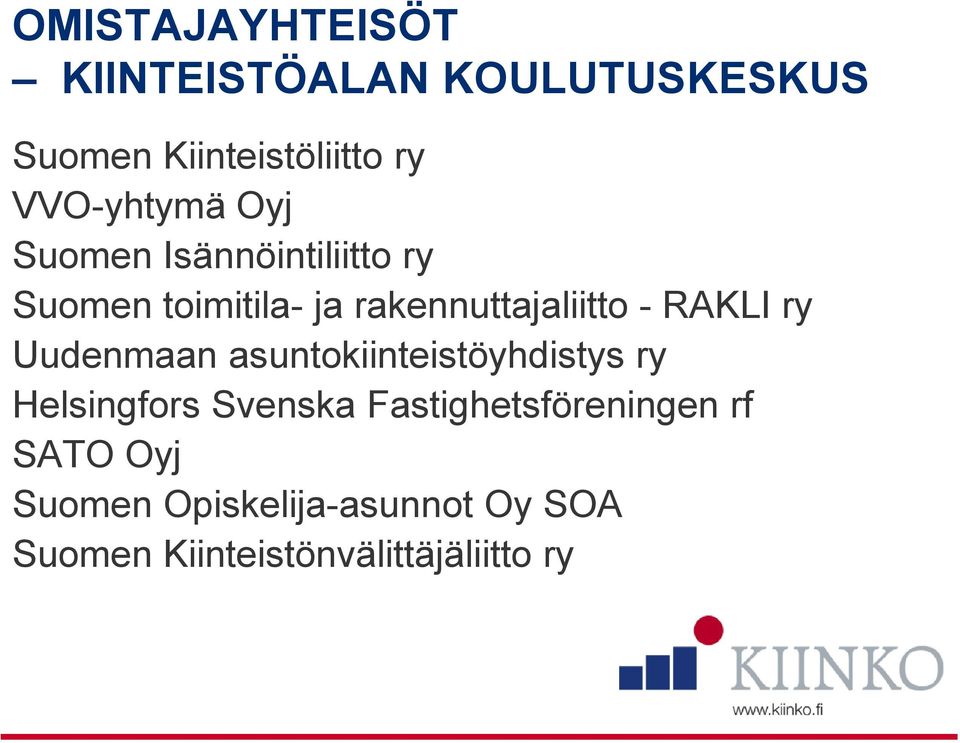 - RAKLI ry Uudenmaan asuntokiinteistöyhdistys ry Helsingfors Svenska