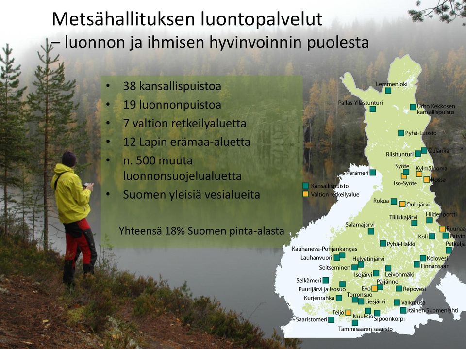 retkeilyaluetta 12 Lapin erämaa-aluetta n.