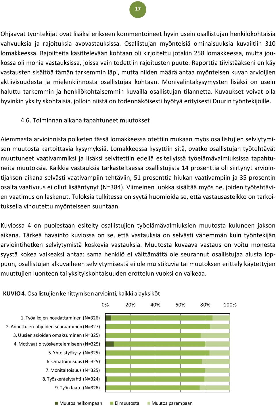 Rajoitteita käsittelevään kohtaan oli kirjoitettu jotakin 258 lomakkeessa, mutta joukossa oli monia vastauksissa, joissa vain todettiin rajoitusten puute.