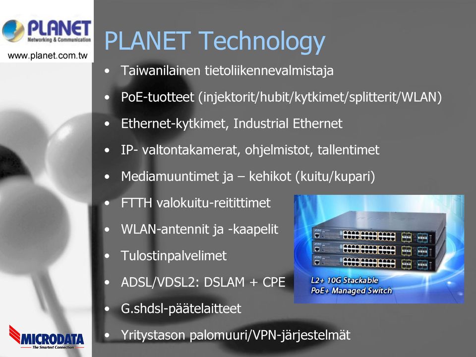 (injektorit/hubit/kytkimet/splitterit/wlan) Ethernet-kytkimet, Industrial Ethernet IP- valtontakamerat,