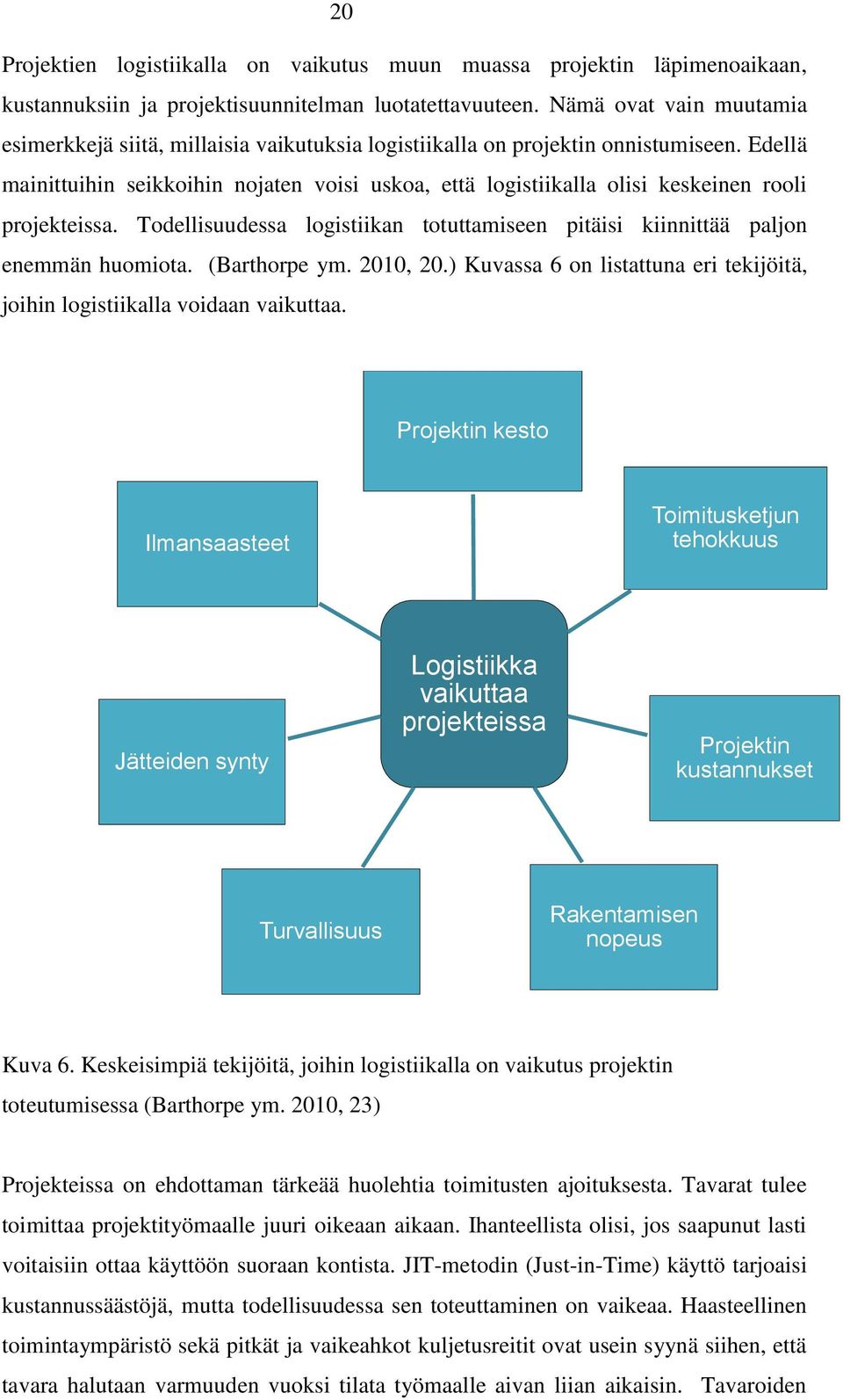 Edellä mainittuihin seikkoihin nojaten voisi uskoa, että logistiikalla olisi keskeinen rooli projekteissa. Todellisuudessa logistiikan totuttamiseen pitäisi kiinnittää paljon enemmän huomiota.