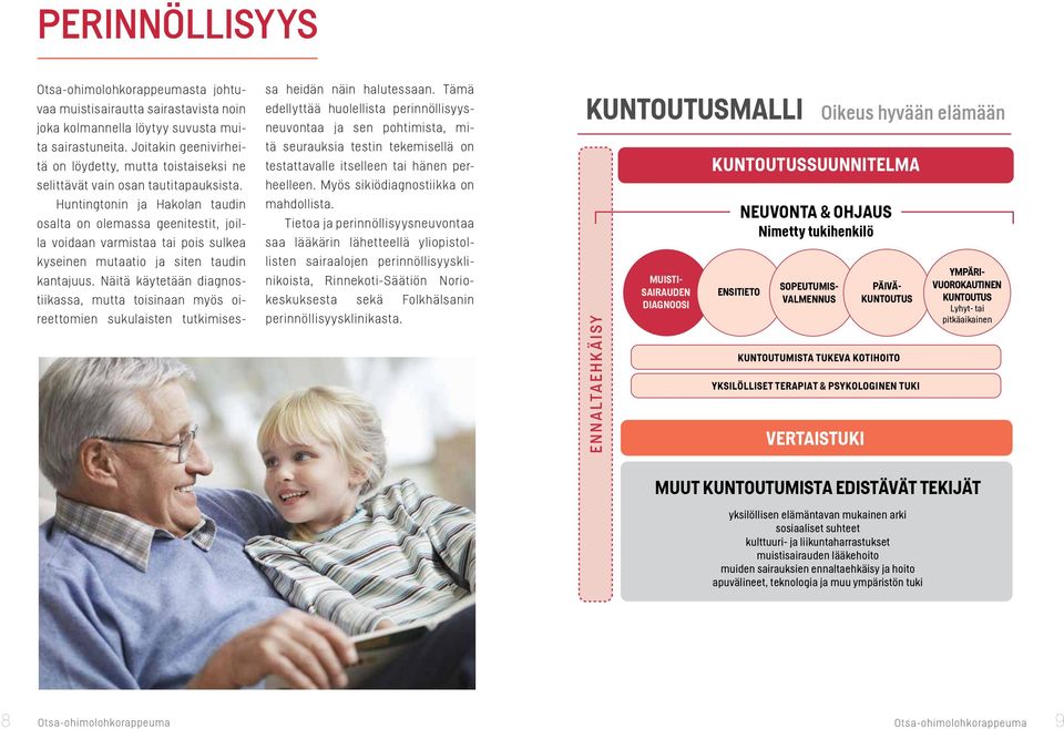 Huntingtonin ja Hakolan taudin osalta on olemassa geenitestit, joilla voidaan varmistaa tai pois sulkea kyseinen mutaatio ja siten taudin kantajuus.