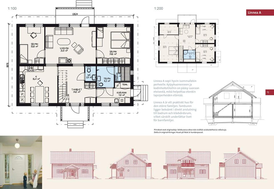 15 Linnea A är ett praktiskt hus för den större familjen.