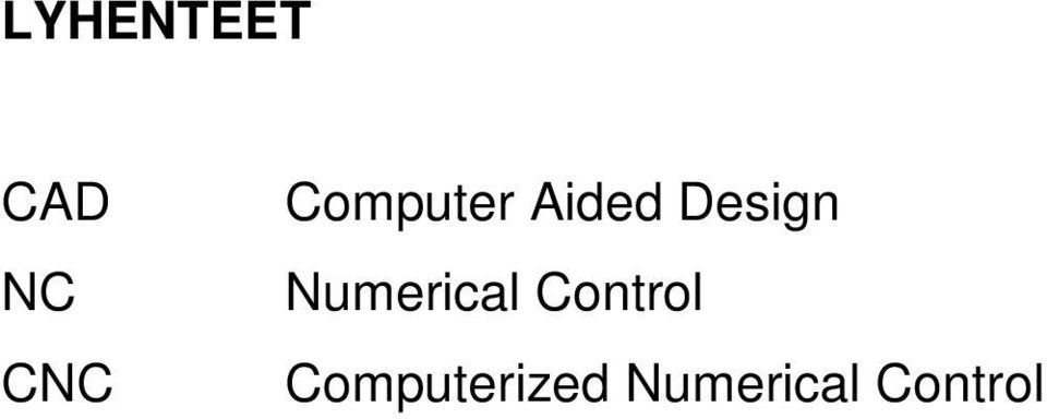 Numerical Control