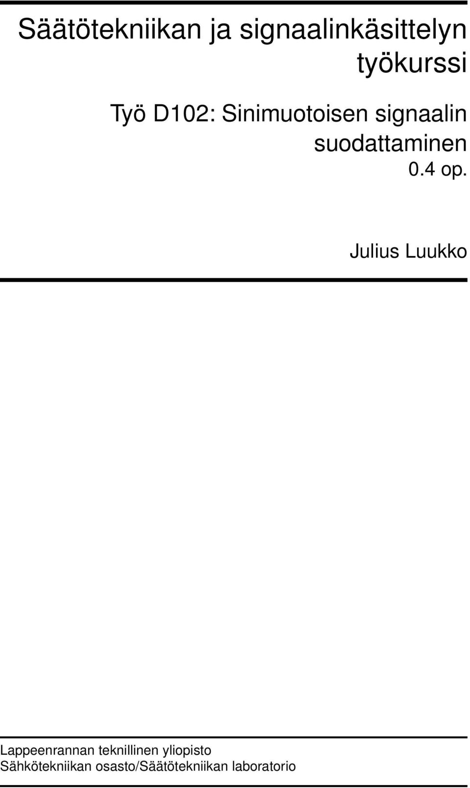 4 op. Julius Luukko Lappeenrannan teknillinen
