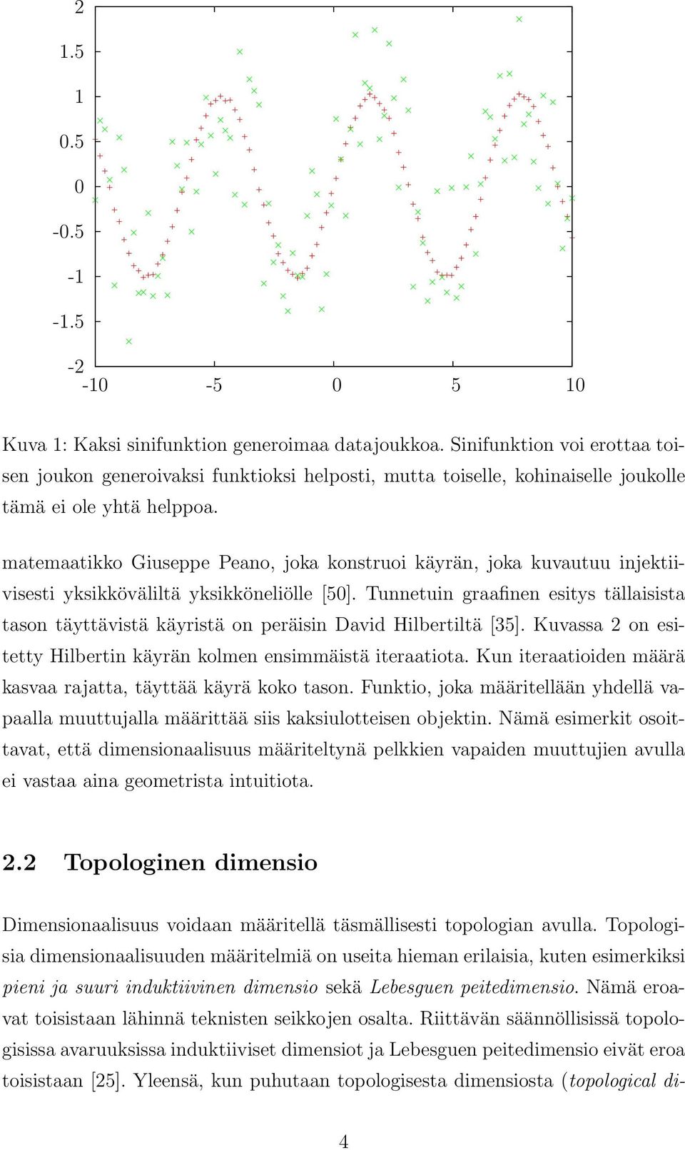 matemaatikko Giuseppe Peano, joka konstruoi käyrän, joka kuvautuu injektiivisesti yksikköväliltä yksikköneliölle [5].