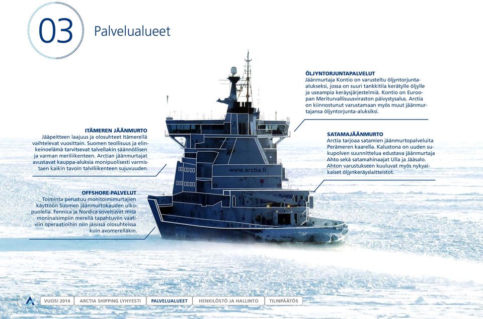 ITÄMEREN JÄÄNMURTO Jääpeitteen laajuus ja olosuhteet Itämerellä vaihtelevat vuosittain. Suomen teollisuus ja elinkeinoelämä tarvitsevat talvellakin säännöllisen ja varman meriliikenteen.