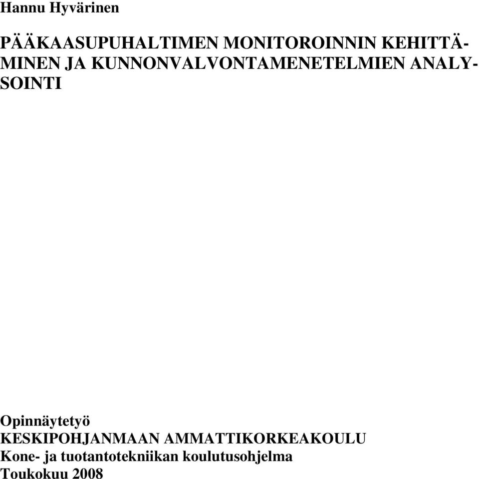 SOINTI Opinnäytetyö KESKIPOHJANMAAN