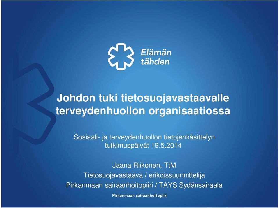 tietojenkäsittelyn tutkimuspäivät 19.5.