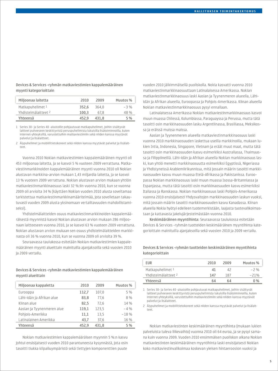 peruspuhelimista lukuisilla lisätoiminnoilla, kuten internet-yhteyksillä, varustettuihin matkaviestimiin sekä niiden kanssa myytävät palvelut ja lisälaitteet.