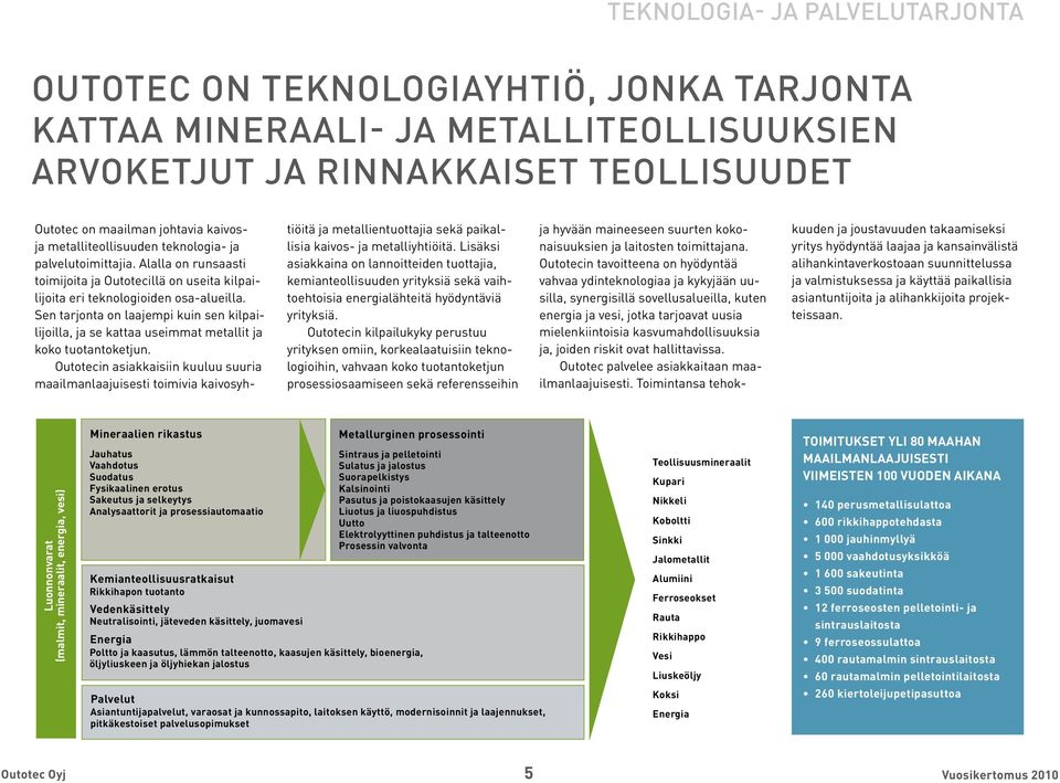 Sen tarjonta on laajempi kuin sen kilpailijoilla, ja se kattaa useimmat metallit ja koko tuotantoketjun.