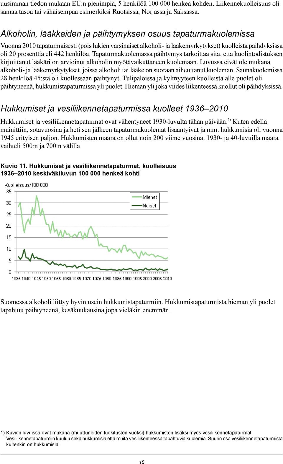 Tapaturmakuolemassa päihtymys tarkoittaa sitä, että kuolintodistuksen kirjoittanut lääkäri on arvioinut alkoholin myötävaikuttaneen kuolemaan.