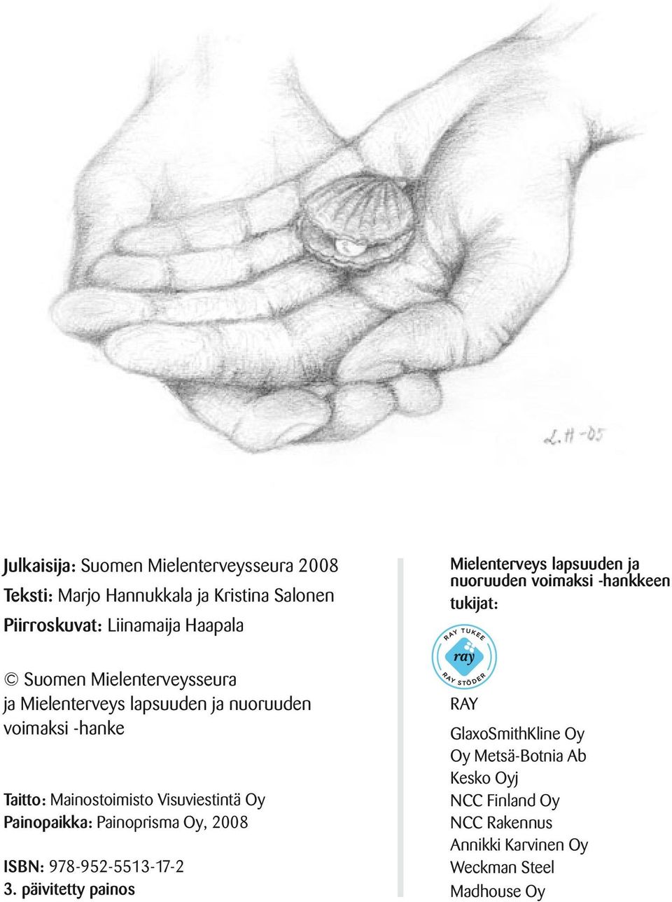 nuoruuden voimaksi -hanke Taitto: Mainostoimisto Visuviestintä Oy Painopaikka: Painoprisma Oy, 2008 ISBN: 978-952-5513-17-2 3.