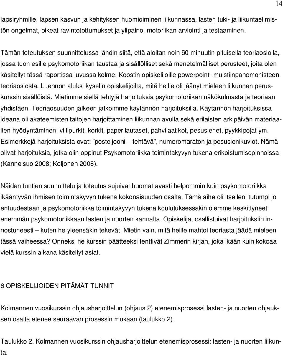 joita olen käsitellyt tässä raportissa luvussa kolme. Koostin opiskelijoille powerpoint- muistiinpanomonisteen teoriaosiosta.