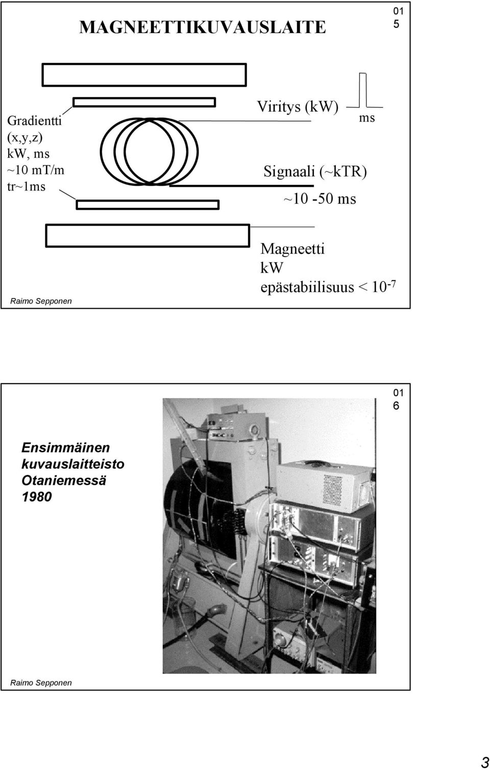 (~ktr) ~10-50 ms Magneetti kw epästabiilisuus <