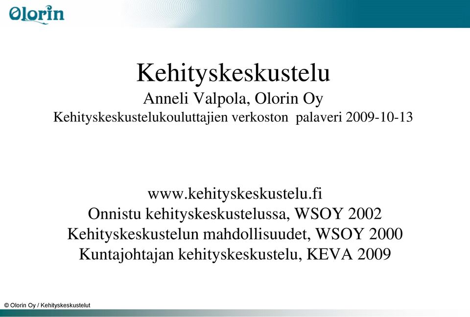 kehityskeskustelu.