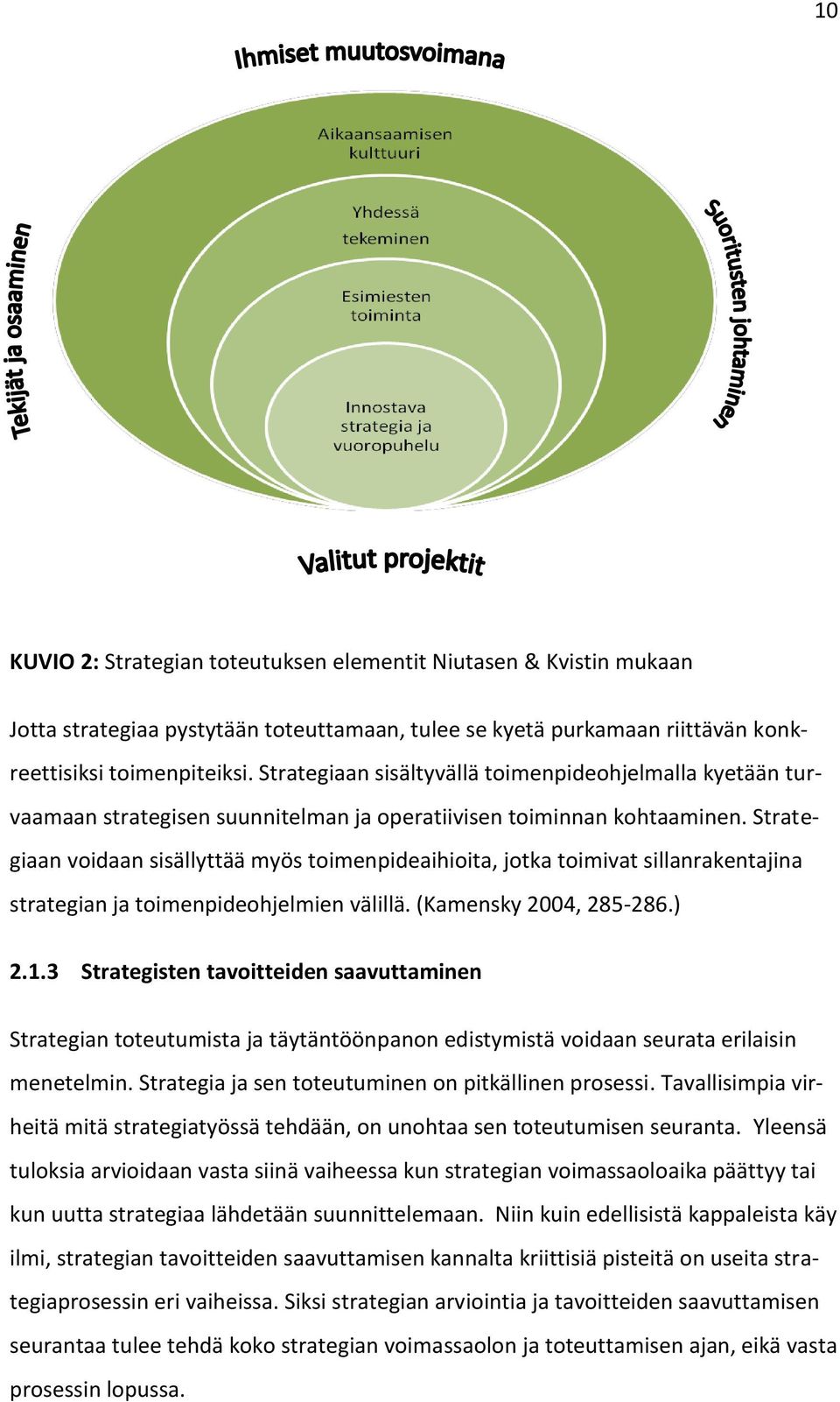 Strategiaan voidaan sisällyttää myös toimenpideaihioita, jotka toimivat sillanrakentajina strategian ja toimenpideohjelmien välillä. (Kamensky 2004, 285-286.) 2.1.