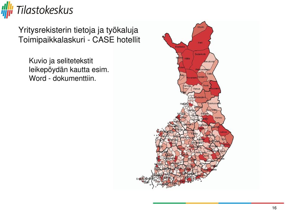 hotellit Kuvio ja selitetekstit