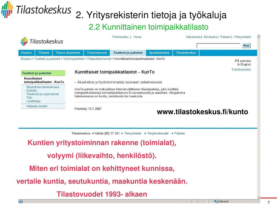 fi/kunto Kuntien yritystoiminnan rakenne (toimialat), volyymi (liikevaihto,