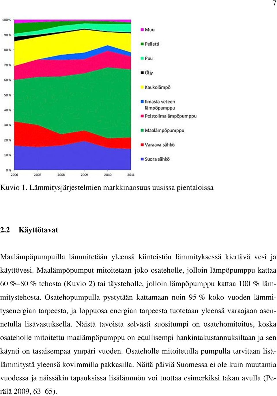 Osatehopumpulla pystytään kattamaan noin 95 % koko vuoden lämmitysenergian tarpeesta, ja loppuosa energian tarpeesta tuotetaan yleensä varaajaan asennetulla lisävastuksella.