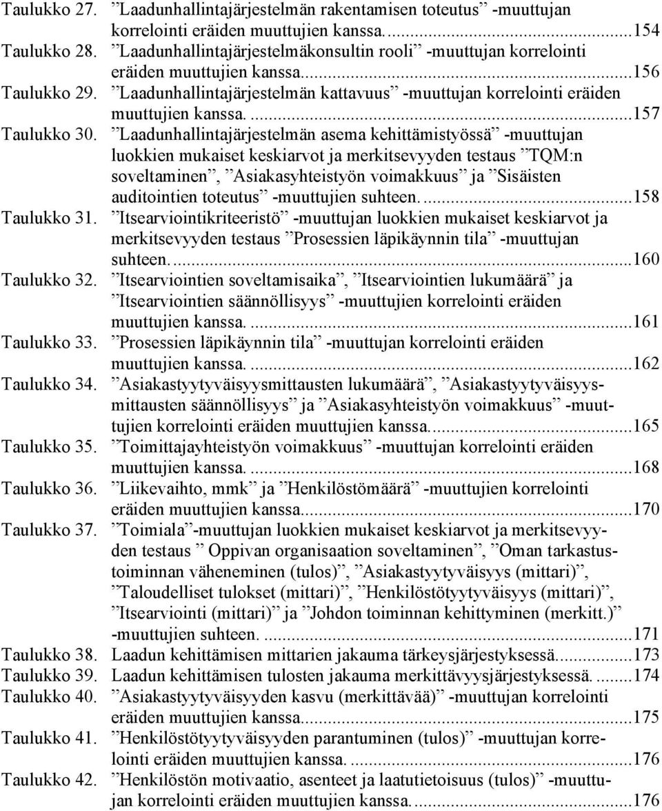 ...157 Taulukko 30.