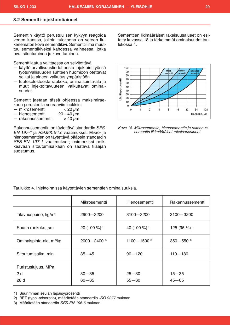 Sementtilaatua valittaessa on selvitettävä käyttöturvallisuustiedotteesta injektointityössä työturvallisuuden suhteen huomioon otettavat seikat ja aineen vaikutus ympäristöön tuoteselosteesta