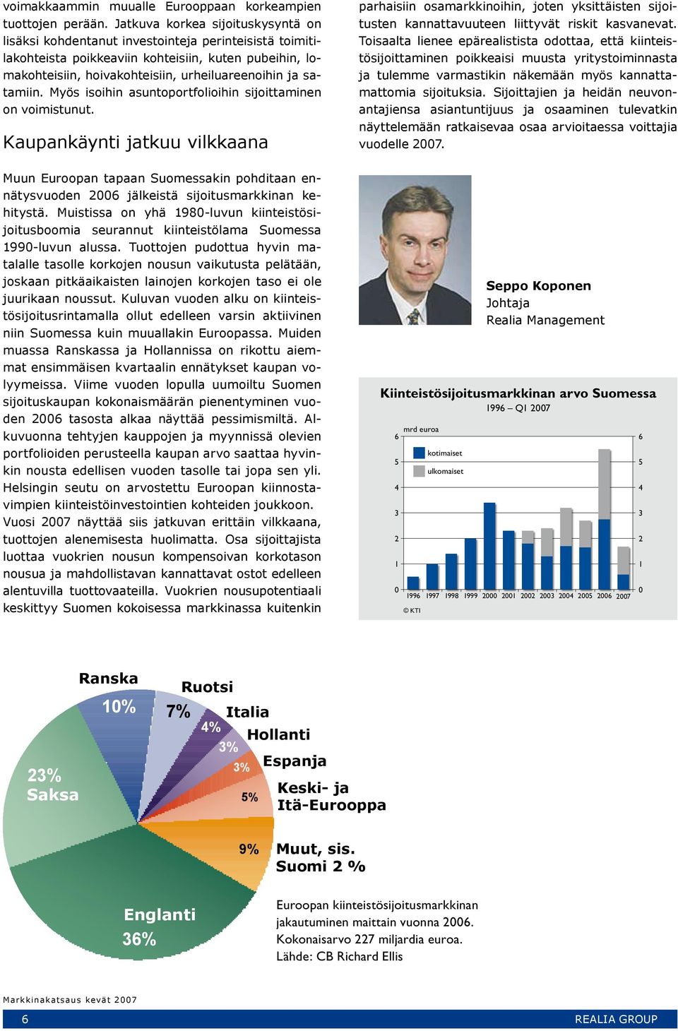 satamiin. Myös isoihin asuntoportfolioihin sijoittaminen on voimistunut.