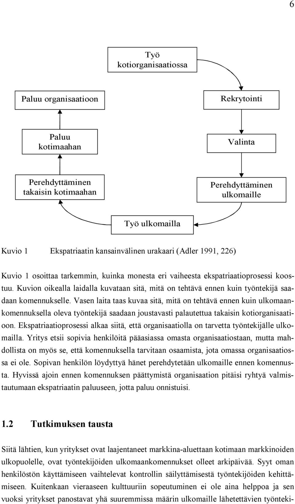 Kuvion oikealla laidalla kuvataan sitä, mitä on tehtävä ennen kuin työntekijä saadaan komennukselle.