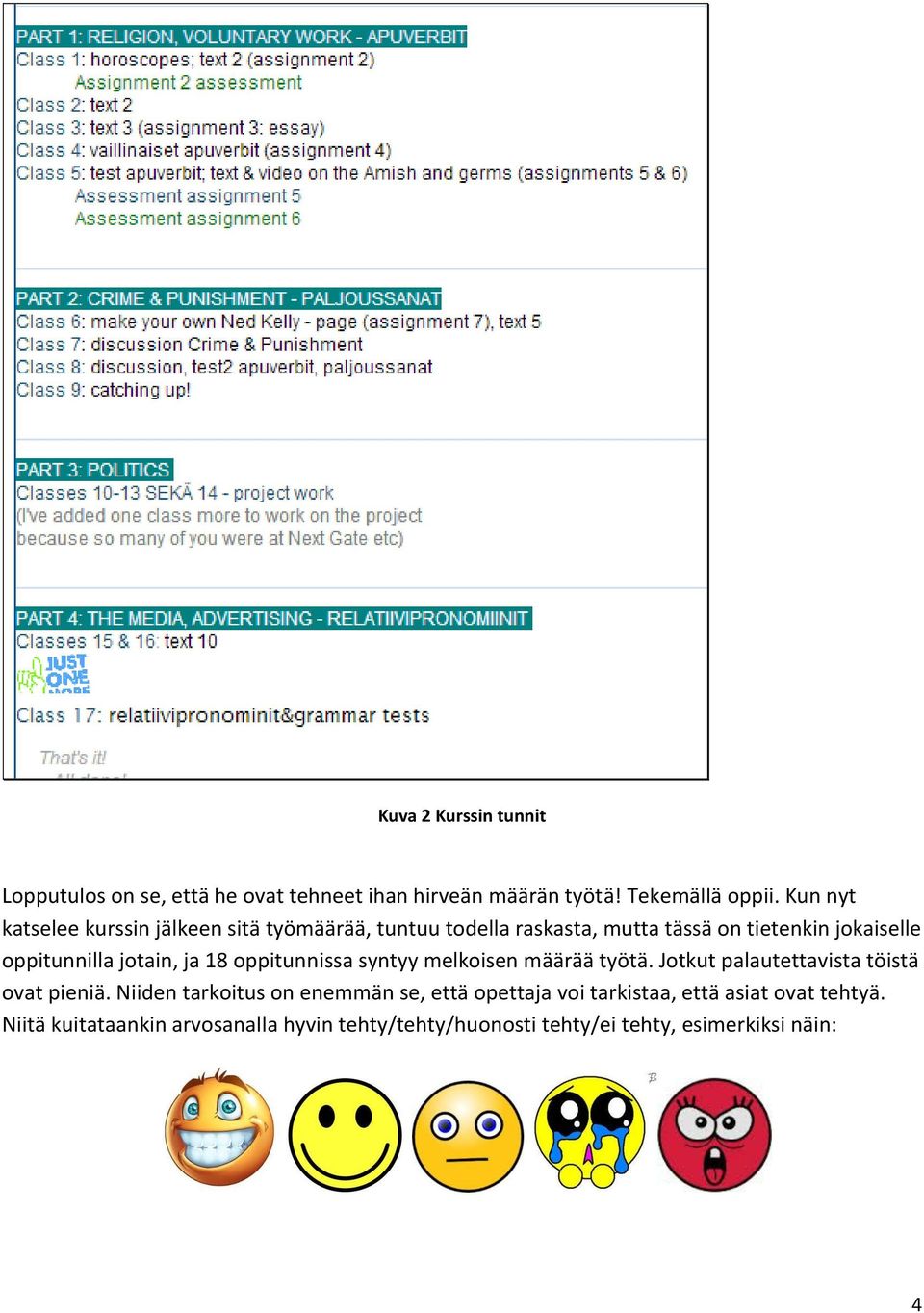 jotain, ja 18 oppitunnissa syntyy melkoisen määrää työtä. Jotkut palautettavista töistä ovat pieniä.