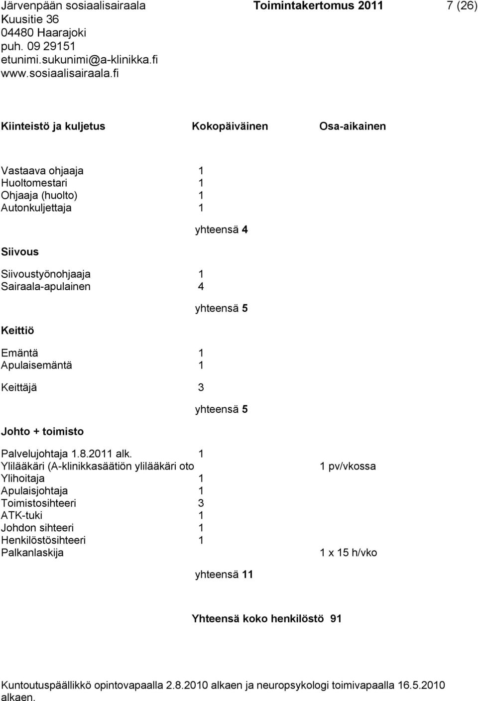 Palvelujohtaja 1.8.2011 alk.