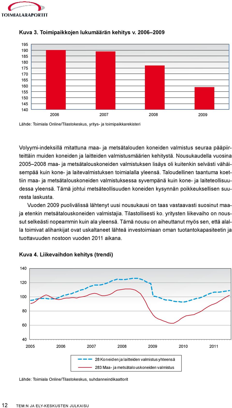 koneiden valmistus seuraa pääpiirteittäin muiden koneiden ja laitteiden valmistusmäärien kehitystä.