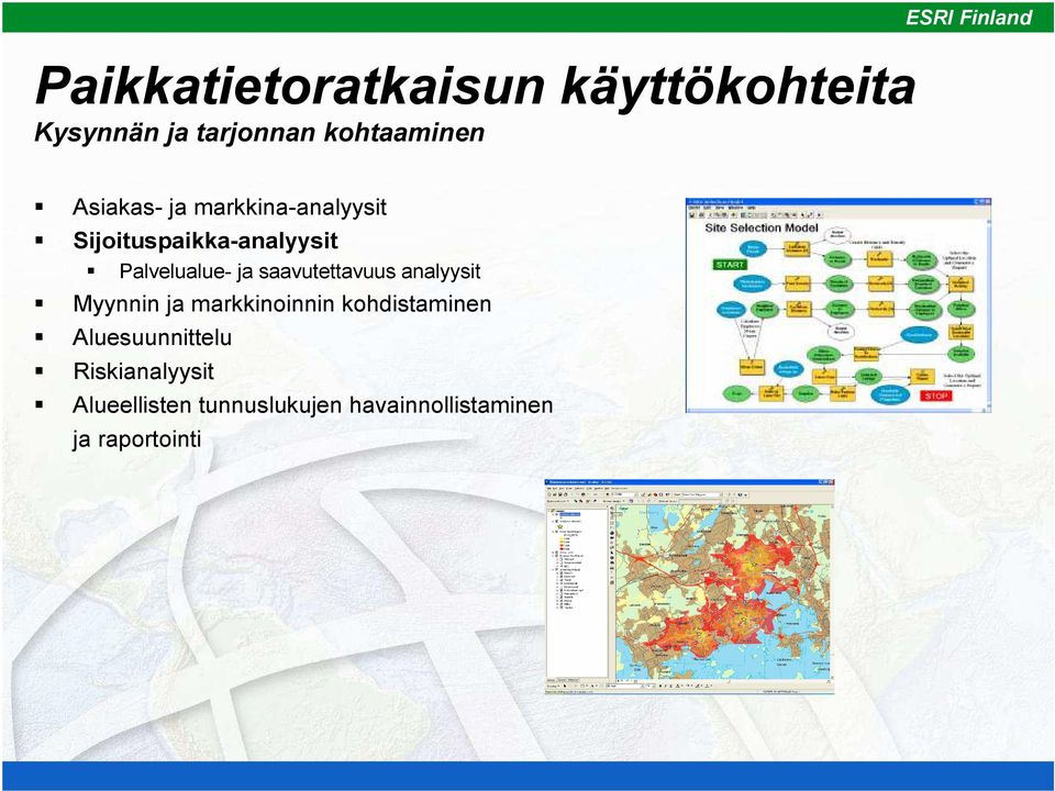 Palvelualue- ja saavutettavuus analyysit Myynnin ja markkinoinnin