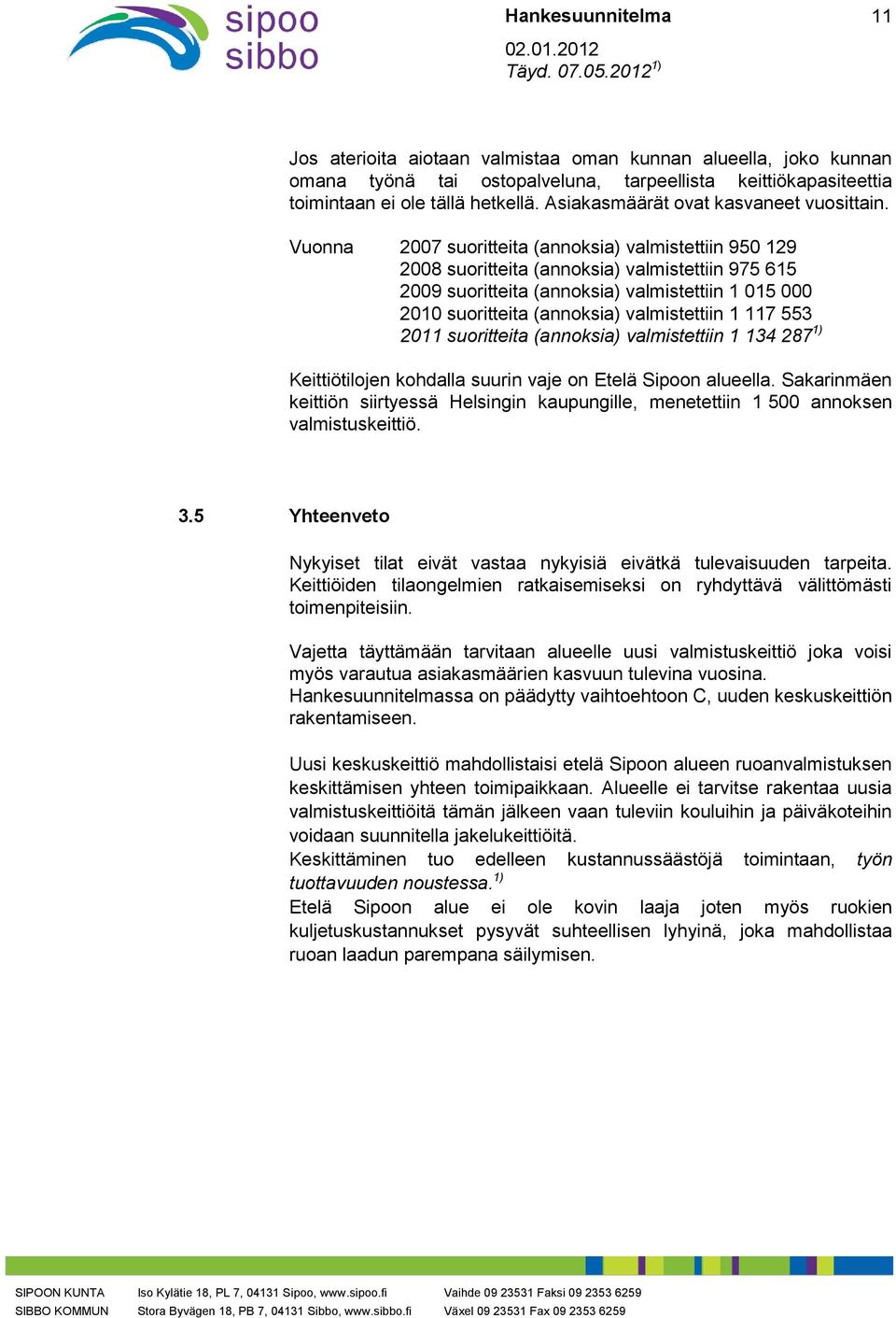 Vuonna 2007 suoritteita (annoksia) valmistettiin 950 129 2008 suoritteita (annoksia) valmistettiin 975 615 2009 suoritteita (annoksia) valmistettiin 1 015 000 2010 suoritteita (annoksia)