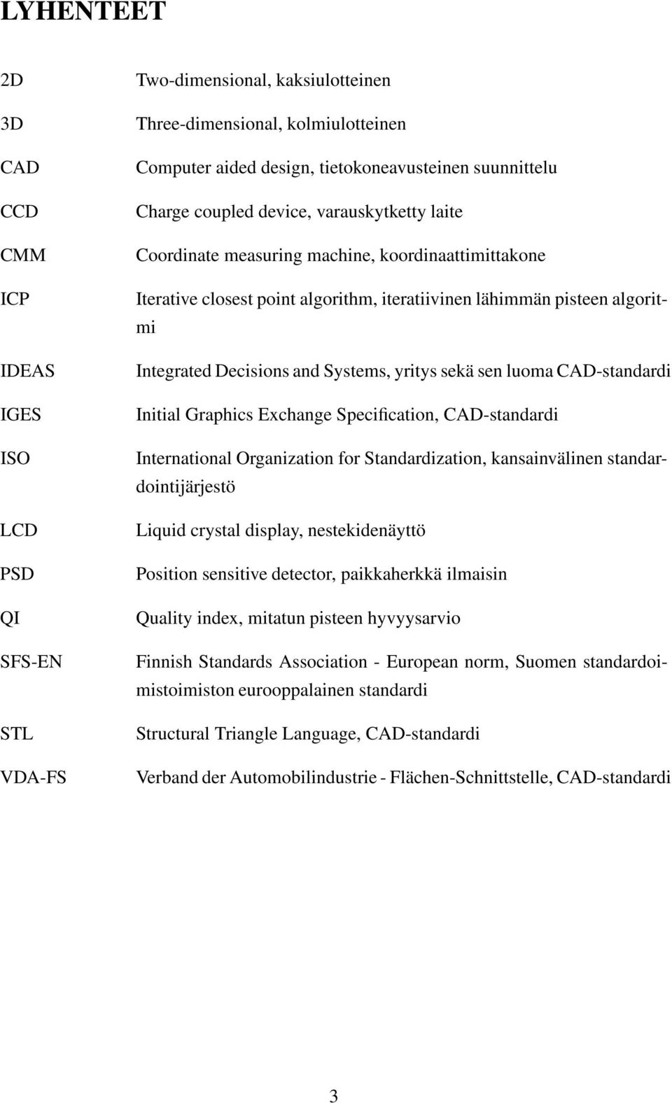 Systems, yritys sekä sen luoma CAD-standardi Initial Graphics Exchange Specification, CAD-standardi International Organization for Standardization, kansainvälinen standardointijärjestö Liquid crystal