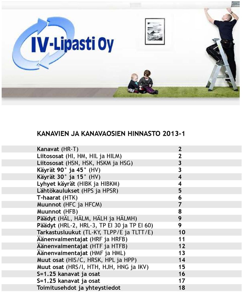 30 ja TP EI 60) 9 Tarkastusluukut (TL-KY, TLPP/E ja TLTT/E) 10 Äänenvaimentajat (HRF ja HRFB) 11 Äänenvaimentajat (HTF ja HTFB) 12 Äänenvaimentajat (HMF ja HML)