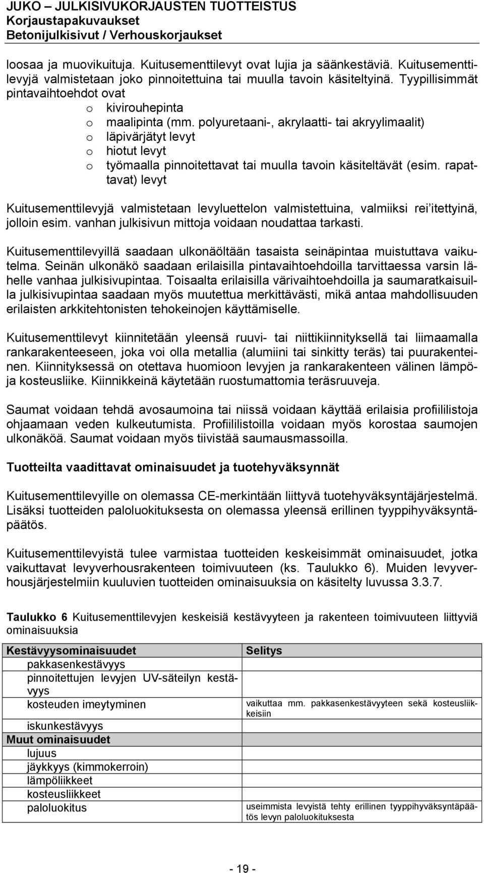 polyuretaani-, akrylaatti- tai akryylimaalit) o läpivärjätyt levyt o hiotut levyt o työmaalla pinnoitettavat tai muulla tavoin käsiteltävät (esim.