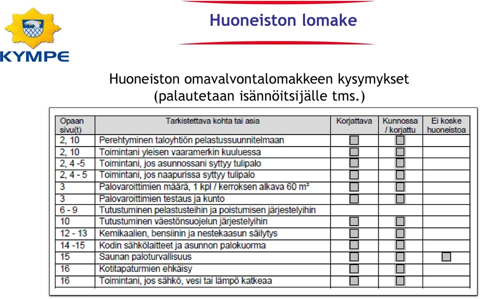 omavalvontalomakkeen