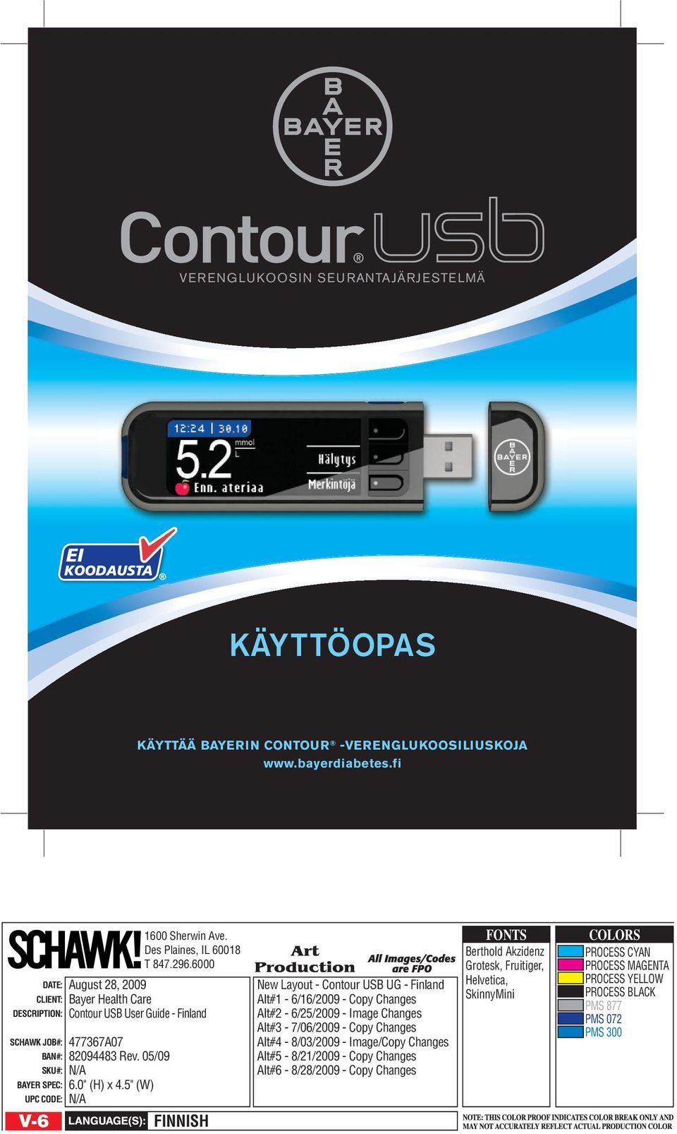 5" (W) UPC CODE: N/A V-6 FINNISH New Layout - Contour USB UG - Finland Alt#1-6/16/2009 - Copy Changes Alt#2-6/25/2009 - Image Changes Alt#3-7/06/2009 - Copy Changes Alt#4-8/03/2009 -