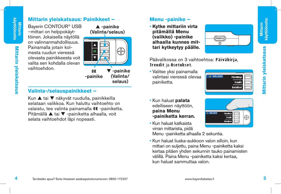 -painike (Valinta/selaus) OK -painike -painike (Valinta/ selaus) Valinta-/selauspainikkeet Kun tai näkyvät ruudulla, painikkeilla selataan valikkoa.