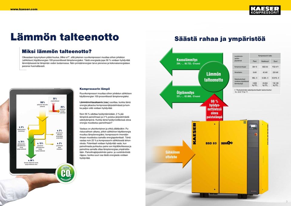 Tästä energiasta jopa 6 % voidaan hyödyntää lämmityksessä tai lämpimän veden tuotannossa. Näin primäärienergian tarve pienenee ja kokonaisenergiatase paranee huomattavasti. Kaasulämmitys 24,-... 56.