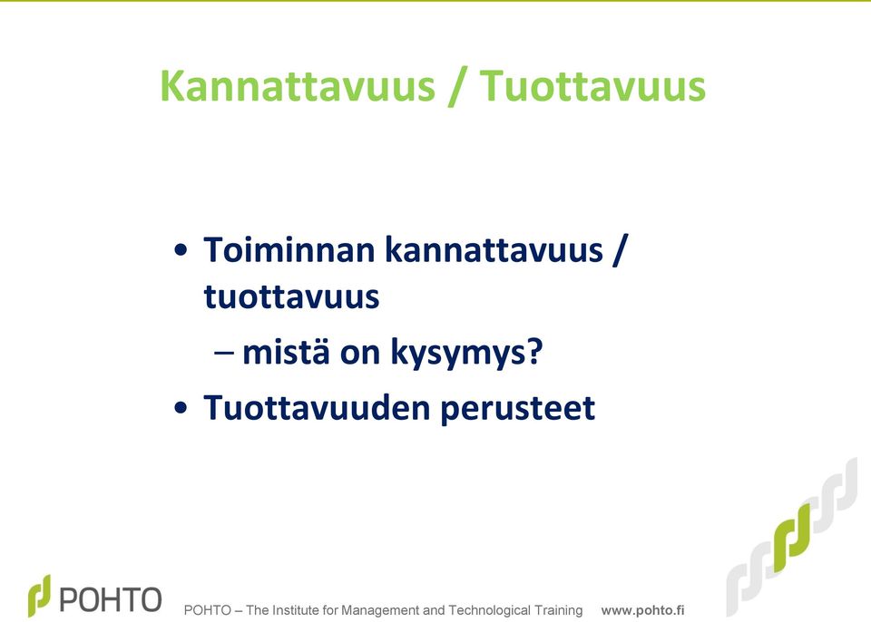 tuottavuus mistä on