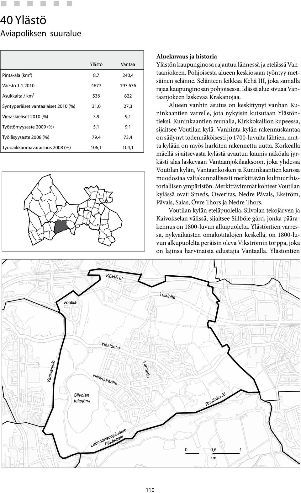 14,1 Aluekuvaus ja historia Ylästön kaupunginosa rajautuu lännessä ja etelässä njokeen. Pohjoisesta alueen keskiosaan työntyy metsäinen selänne.